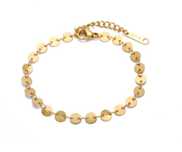 Gold Disc Chain Bracelet