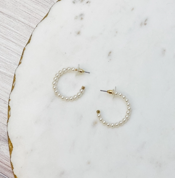 Pearl Hoop Earrings