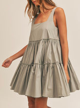 Load image into Gallery viewer, Dusty Sage Ruffle Tiered Mini Dress
