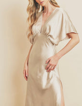 Load image into Gallery viewer, Golden Oyster Satin Maxi Dress
