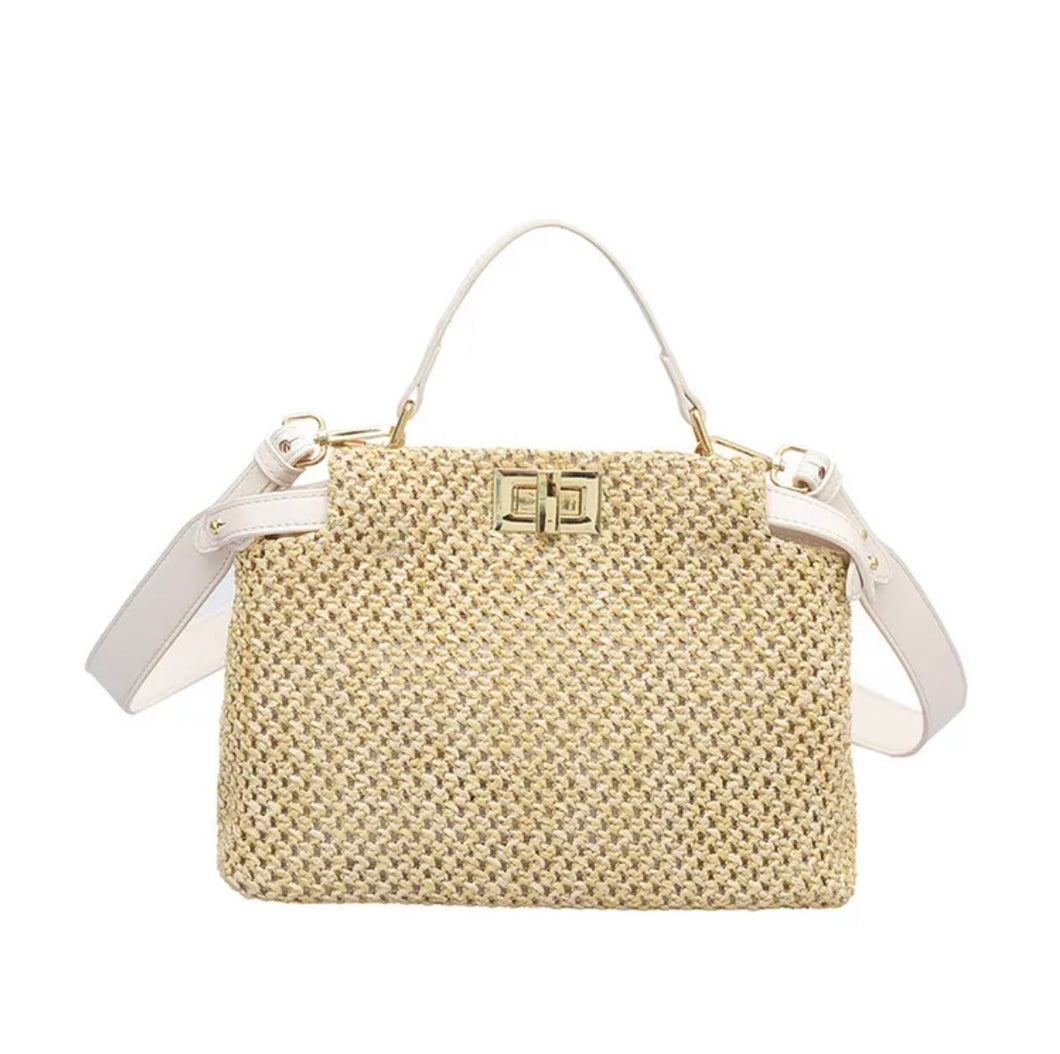 The Gustavia Buckle Straw Bag