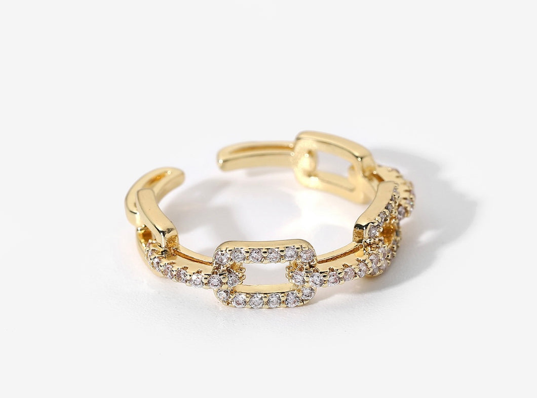 Classic Chain Link Zircon Diamond Ring