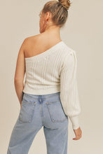 Load image into Gallery viewer, One Shoulder Cable Knit Top
