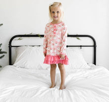 Load image into Gallery viewer, Ruffled Lounge Santa Pajama Dress
