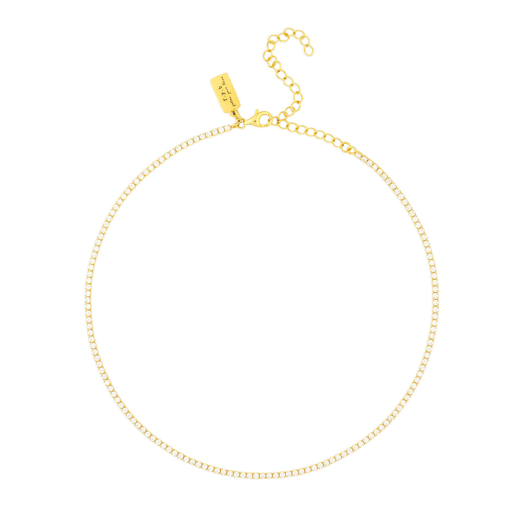 Diana Gold Tennis Choker Necklace