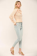 Load image into Gallery viewer, Ruffle Mock Neck Pique Sweater Knit Top
