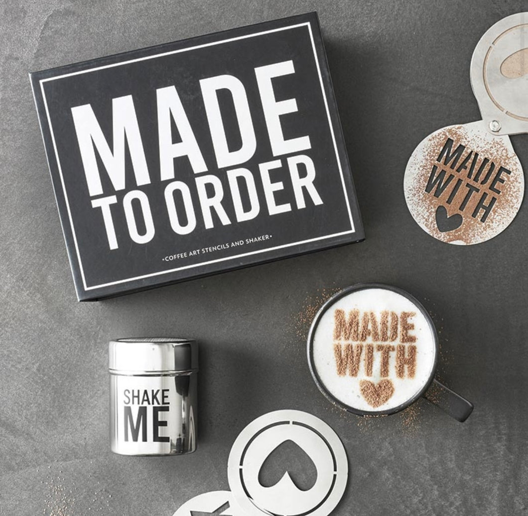 Coffee Stencils & Shaker Box Gift Set
