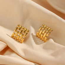 Load image into Gallery viewer, Woven Gold Statement Stud Earrings
