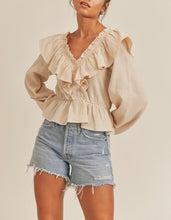 Load image into Gallery viewer, Pretty Ruffle V Neck Top
