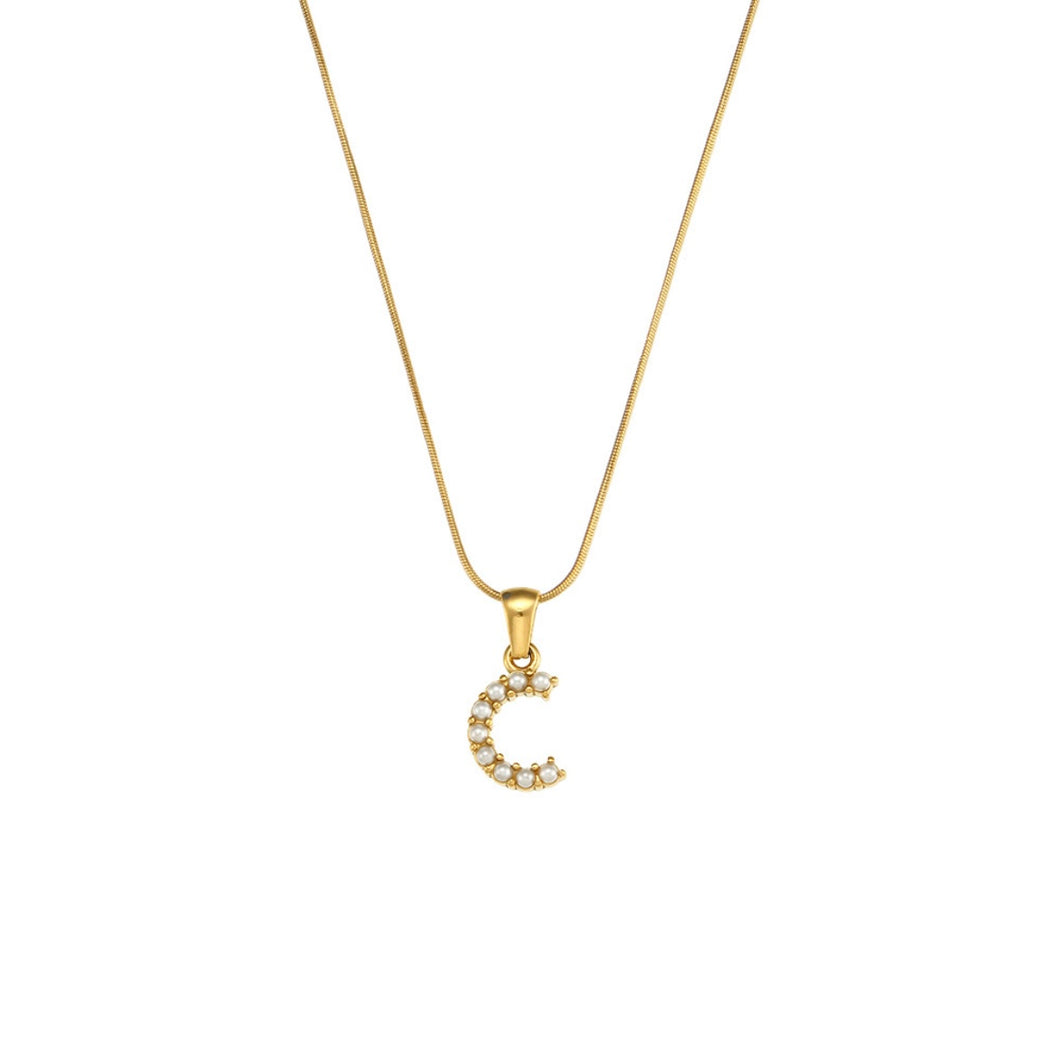 Pretty Little Pearl Initial Necklace