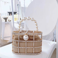 Load image into Gallery viewer, Pearl Rhinestone Caged Bag

