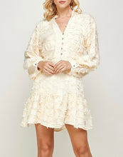 Load image into Gallery viewer, Long Sleeve Ruffle Cream Dress
