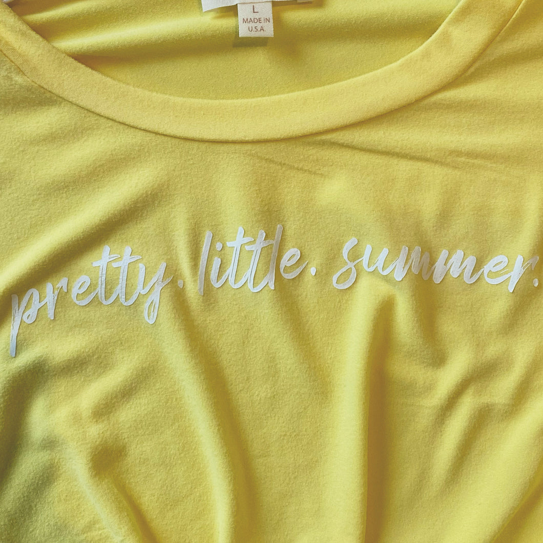 Pretty Little Summer Twisted Knot Yellow Tee