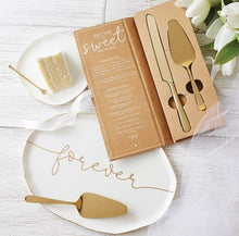Load image into Gallery viewer, &quot;Let Them Eat Wedding Cake&quot; Gold Cake Server Gift Box Set
