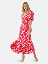 Load image into Gallery viewer, Cherry Red Floral Print Maxi Dress
