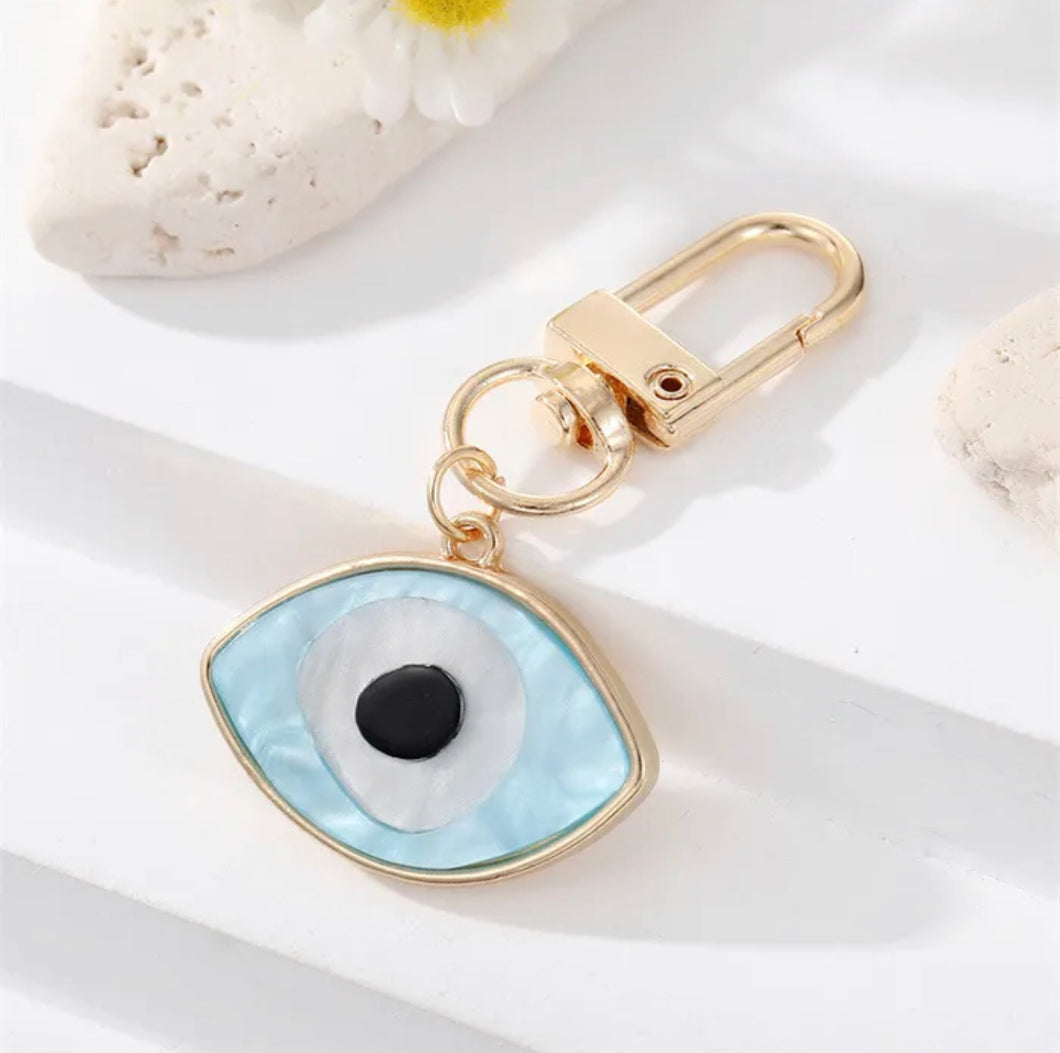 Oval Evil Eye Keychain
