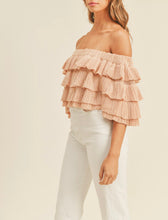 Load image into Gallery viewer, Off The Shoulder Tiered Ruffle Knit Top
