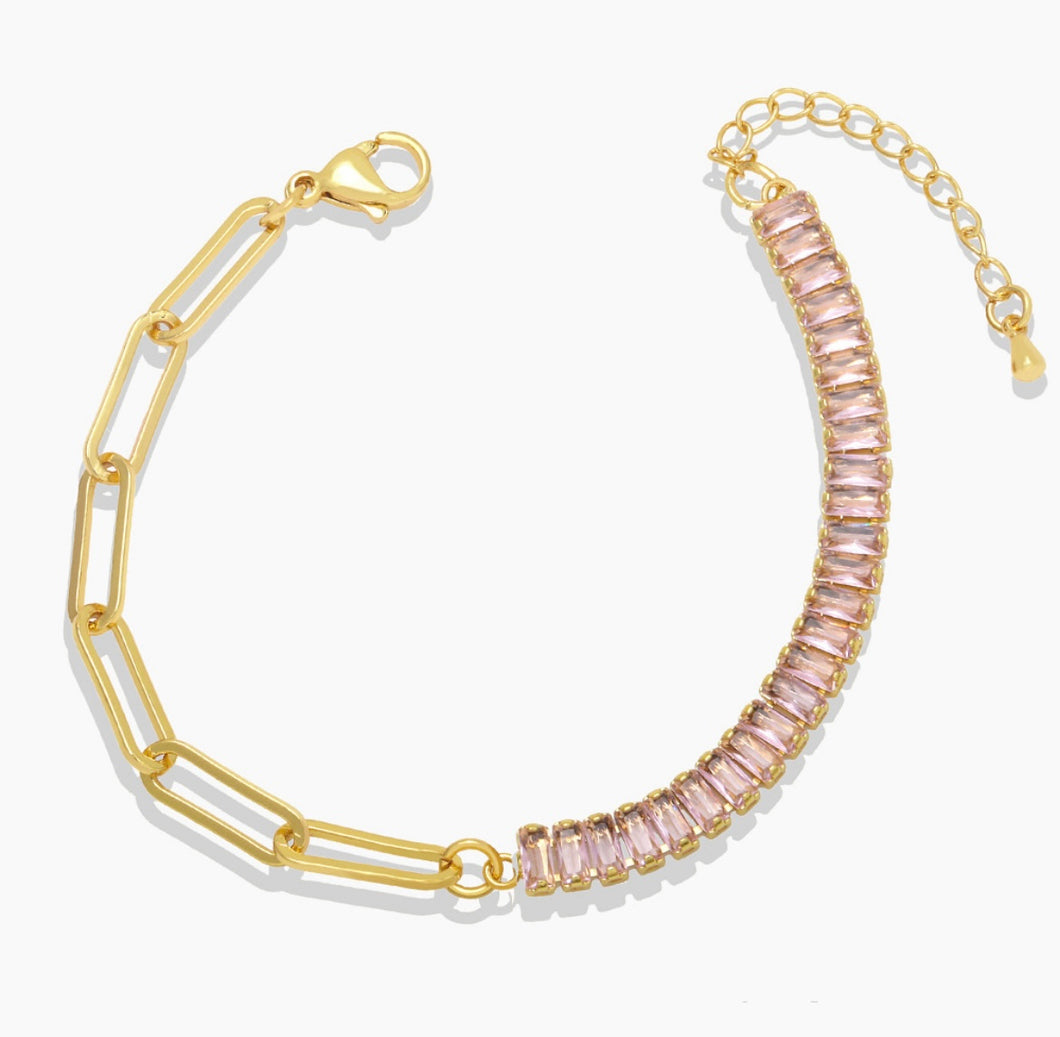 Baguette Chain Link Bracelet