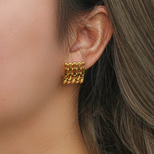 Load image into Gallery viewer, Woven Gold Statement Stud Earrings
