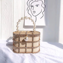 Load image into Gallery viewer, Pearl Rhinestone Caged Bag
