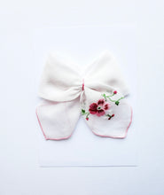 Load image into Gallery viewer, Vintage Handkerchief Long Tail Handmade Bow
