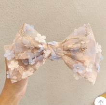 Load image into Gallery viewer, Floral Applique Bow Hair Clip

