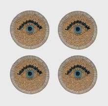 Load image into Gallery viewer, Evil Eye Beaded Coasters 4-Piece Set
