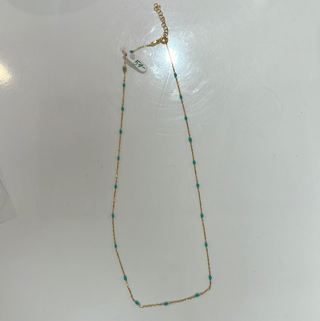 Dainty Turquoise Beaded Necklace