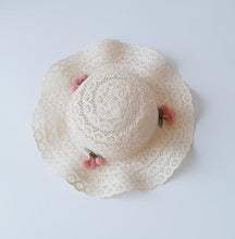 Load image into Gallery viewer, Little Cherry Lace Sun Hat
