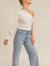 Load image into Gallery viewer, One Shoulder Cable Knit Top
