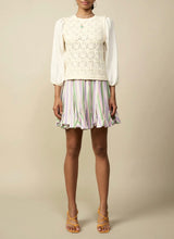Load image into Gallery viewer, Ivory Pointelle Contrast Sleeve Sweater Top
