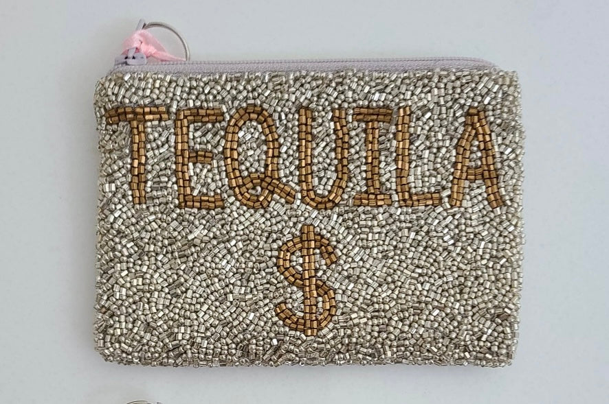 Tequila $ Beaded Zip Pouch