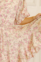 Load image into Gallery viewer, Pink Floral Bouquets Mini Dress
