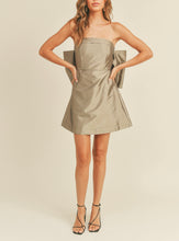 Load image into Gallery viewer, Bronze Goddess Bow Mini Dress
