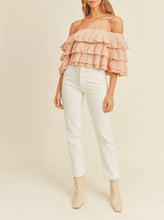Load image into Gallery viewer, Off The Shoulder Tiered Ruffle Knit Top
