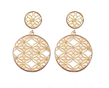 Load image into Gallery viewer, Delicate Floral Lace Pattern Statement Earrings
