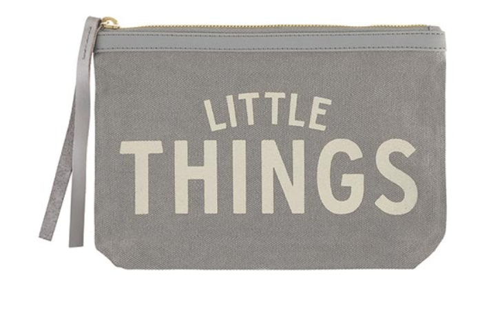 Little Things Grey Canvas Pouch