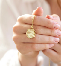 Load image into Gallery viewer, Filigree Gold Disc Pendant Necklace
