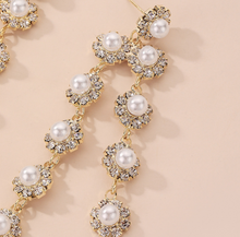 Load image into Gallery viewer, Pearl Diamond Chandelier Earrings

