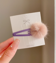 Load image into Gallery viewer, Faux Mink Pom Pom Hair Clips
