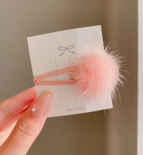 Load image into Gallery viewer, Faux Mink Pom Pom Hair Clips
