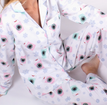 Load image into Gallery viewer, Snow Day Coffee PJ &amp; Scrunchie Set
