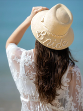 Load image into Gallery viewer, Bride Natural Straw Bucket Hat
