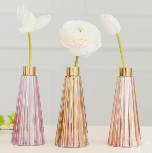 Tapered Colored Glass Bud Vases