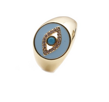 Load image into Gallery viewer, Vintage Gold Evil Eye Ring
