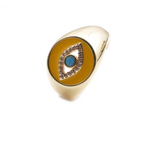 Load image into Gallery viewer, Vintage Gold Evil Eye Ring
